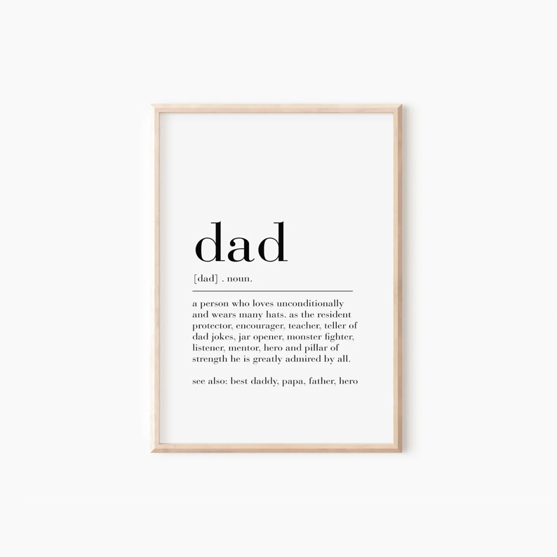 Dad Definition Print Dad Definition Poster Fathers Day Gift Definition Posters Family Prints Family Gifts